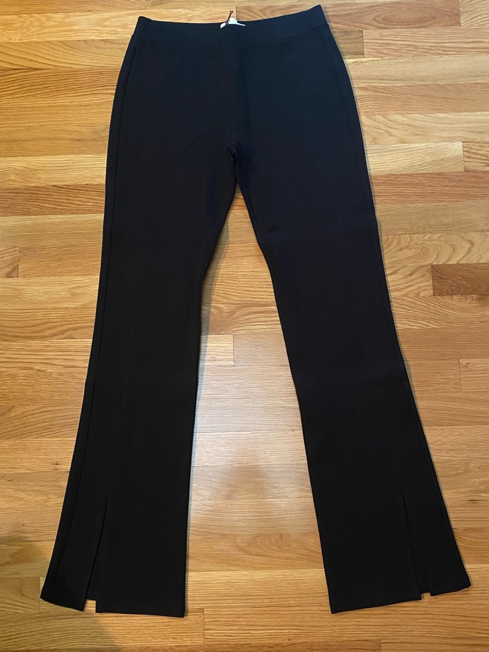 NWT Black Stretch Flare Pants with Front Slits